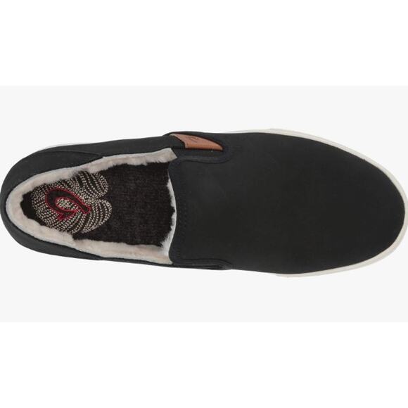 Olu Kai Pehuea Heu Women's Black Lava Rock Slide-In with Shearling Size 7 - Picture 2 of 12